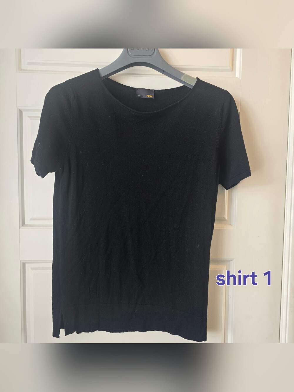 2 PC Authentic FENDI Black Knit Shirts Bundle Sz 42 44